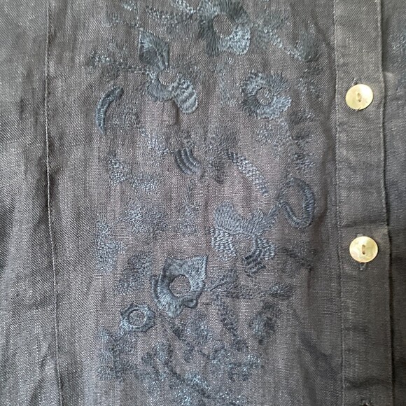 NWOT Hammock & Vine Navy Embroidered Linen Tunic/Dress Women’s 12 - Picture 5 of 13